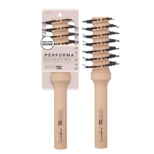 image:imageInfinitiPro by Conair Hairbrush Porcupine Spiral Round Brush for BlowDrying and Styling Designed for Optimal Airflow Performa Series in Toasted Almond Pack of 1